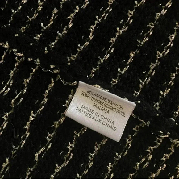 MISA Los Angeles Cardigan Knit Black Gold Sz M - Picture 5 of 7